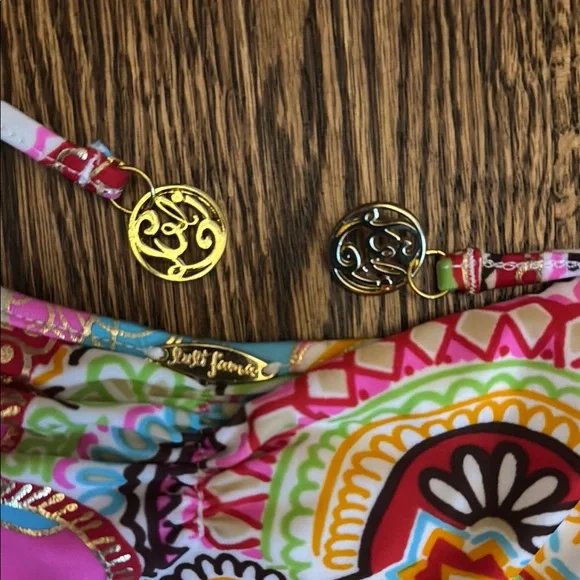 Luli Fama Colorful Paisley Bikini Top XS bottom S - Picture 4 of 12